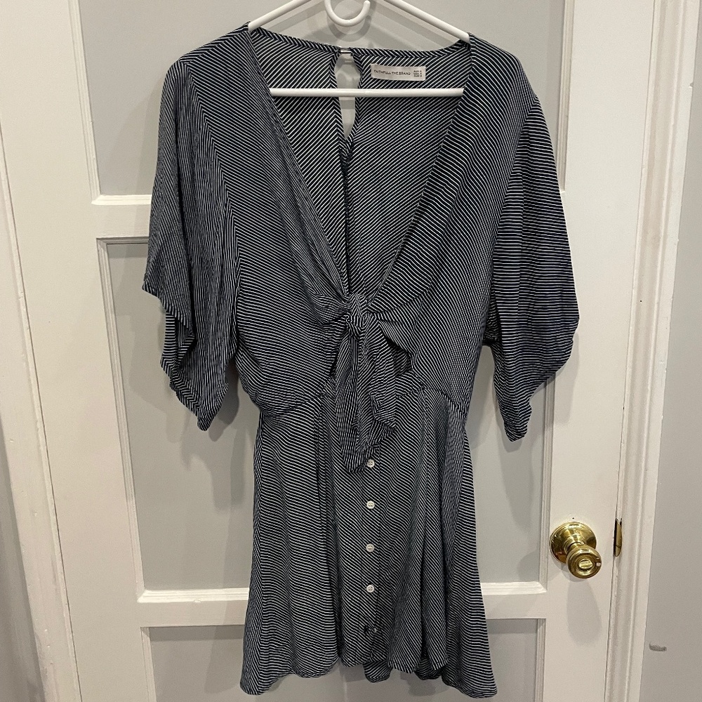 Faithful The Brand Blue and White dress